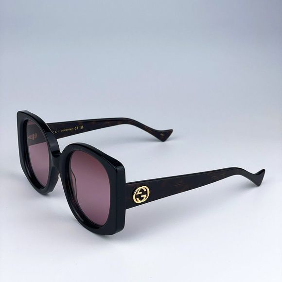 Gucci GG1257S 003 Sunglasses Havana Gradient Red Butterfly Oversized Women main image 7